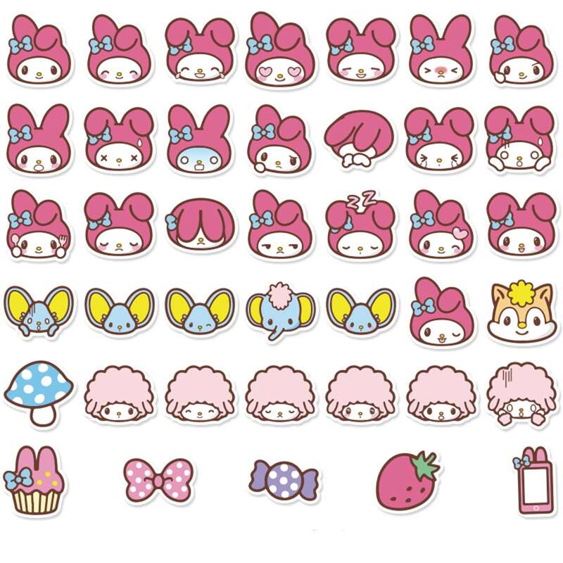 

40pcs Cartoon Animal Sticker, Multicolor