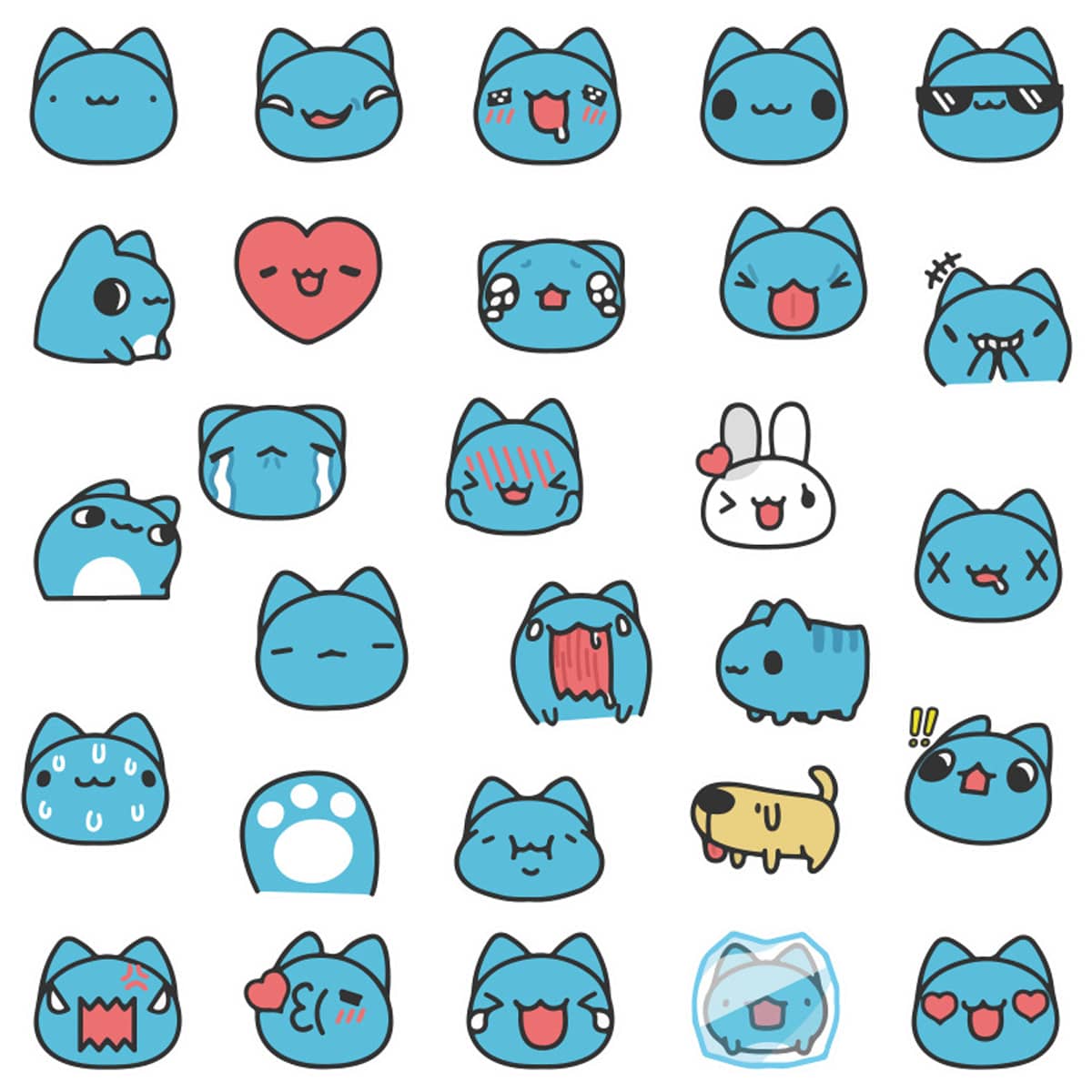 

40pcs Cartoon Sticker, Multicolor