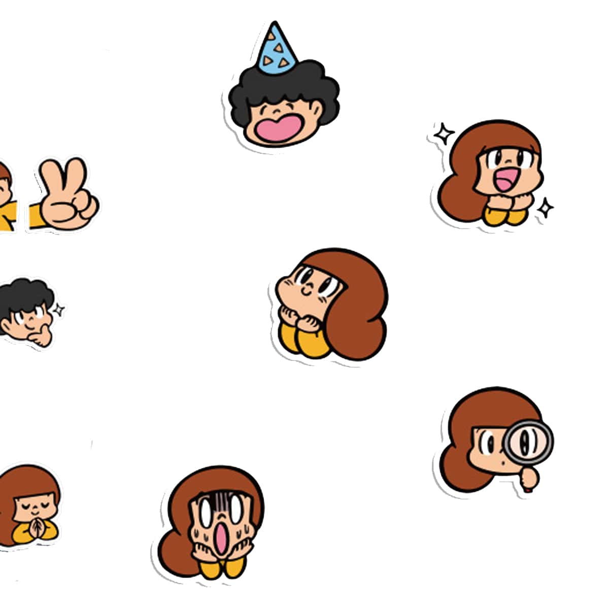 

40pcs Cartoon Figure Sticker, Multicolor