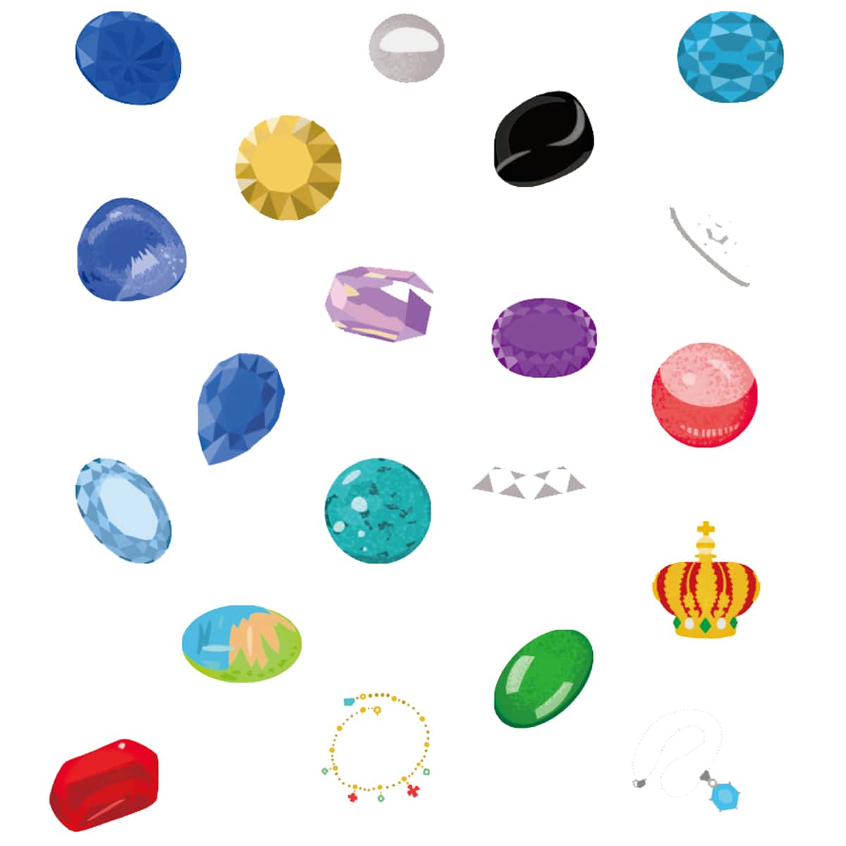 

40pcs Gemstone Pattern Sticker, Multicolor