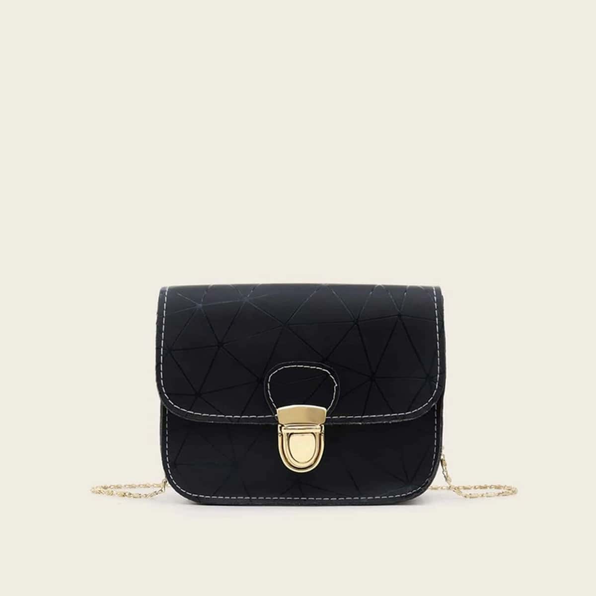 

Geo Chain Crossbody Bag, Black