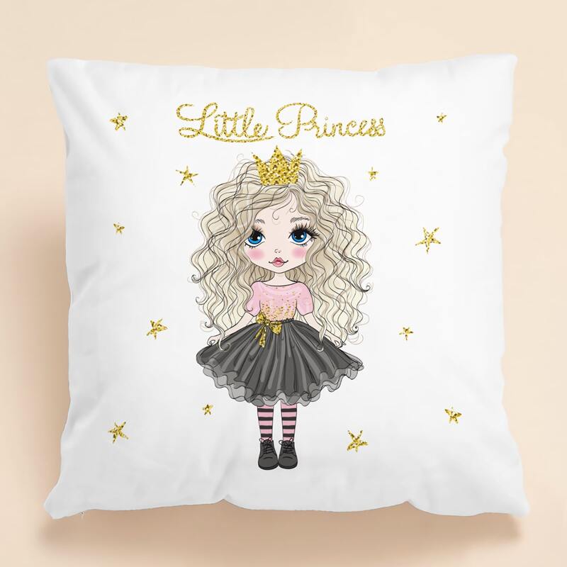 

Cartoon Figure Cushion Cover Without Filler, White