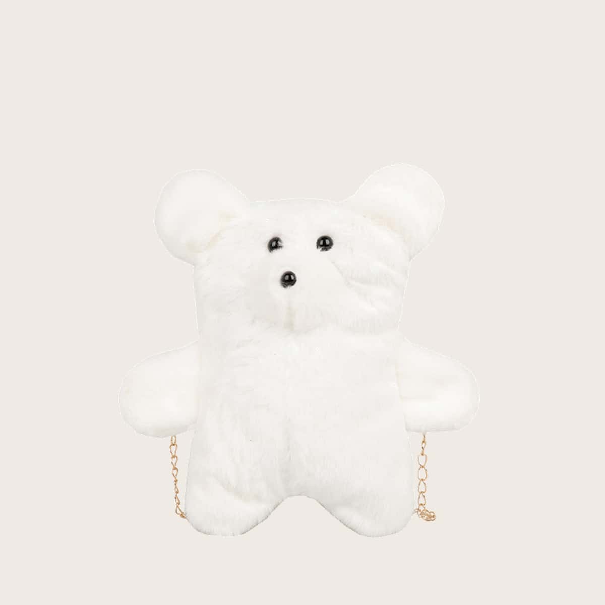 

Cartoon Mouse Fluffy Crossbody Bag, White