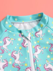 小女童獨角獸一件式泳裝