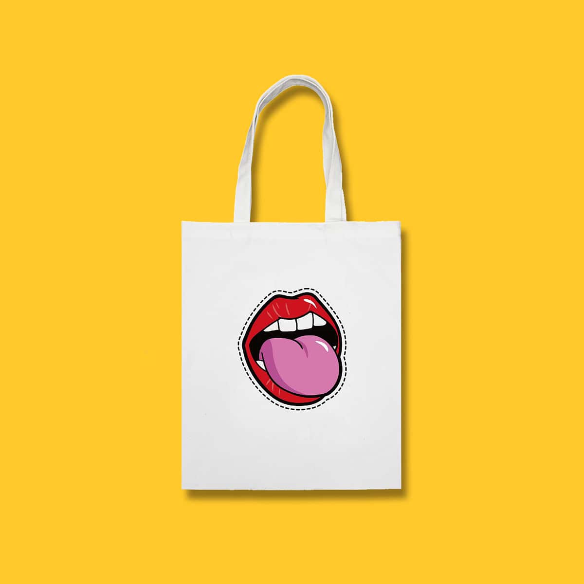 Image of Large Capacity Lip Graphic Shopper Bag