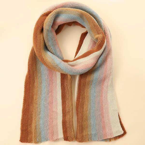 

Striped Knit Scarf, Multicolor