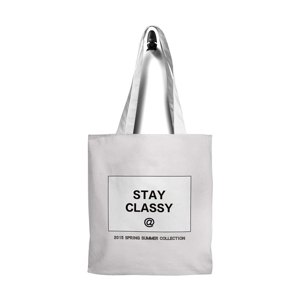 

Large Capacity Letter Graphic Shopper Bag, White