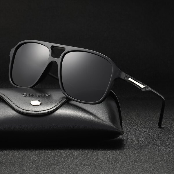 

Men Acrylic Frame Polarized Sunglasses, Black