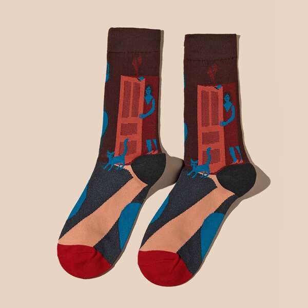 

Figure Graphic Socks, Multicolor