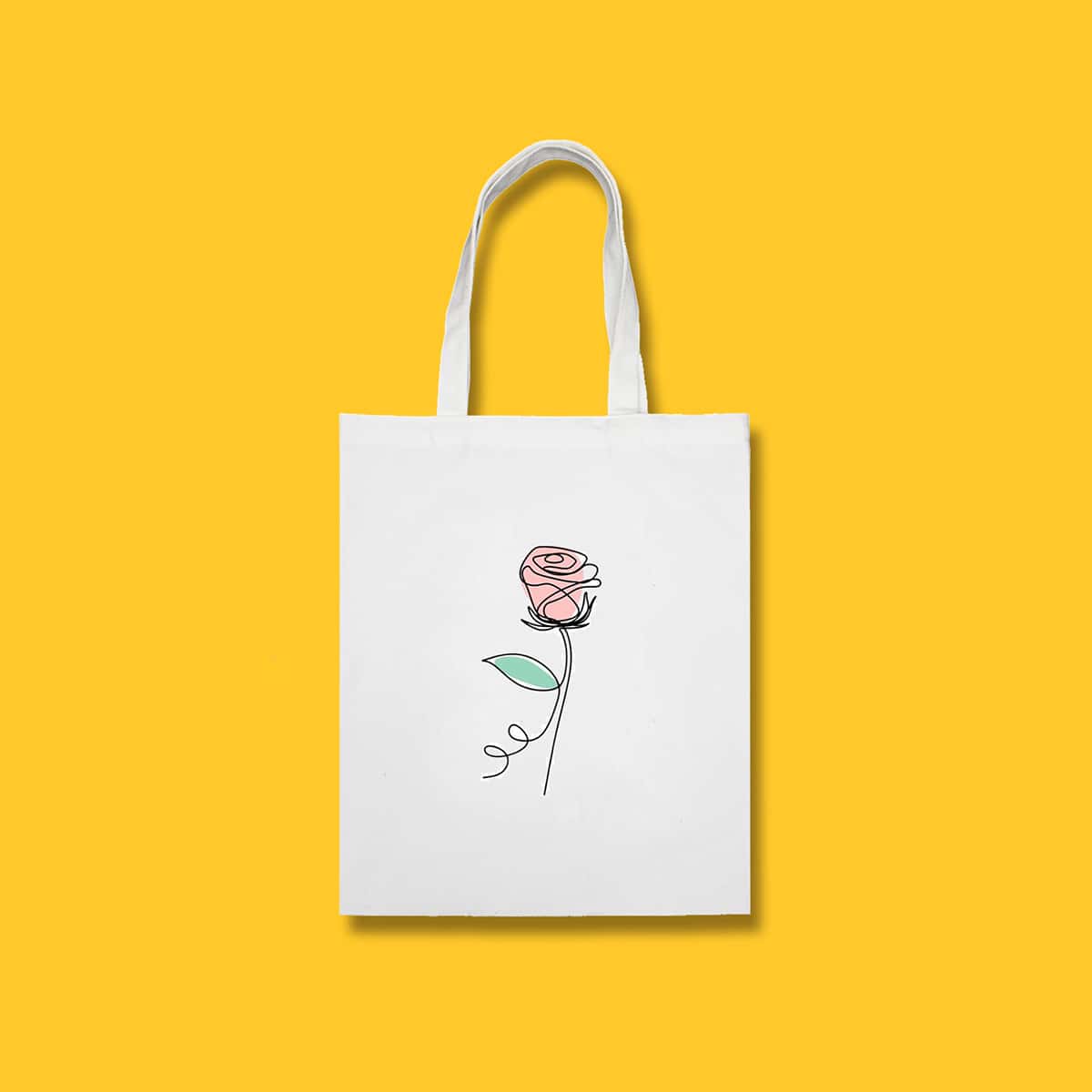 Image of Large Capacity Rose Graphic Shopper Bag