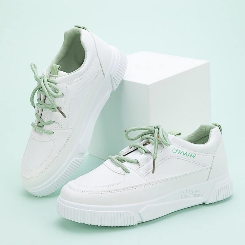 

Solid Lace-up Skate Shoes, White