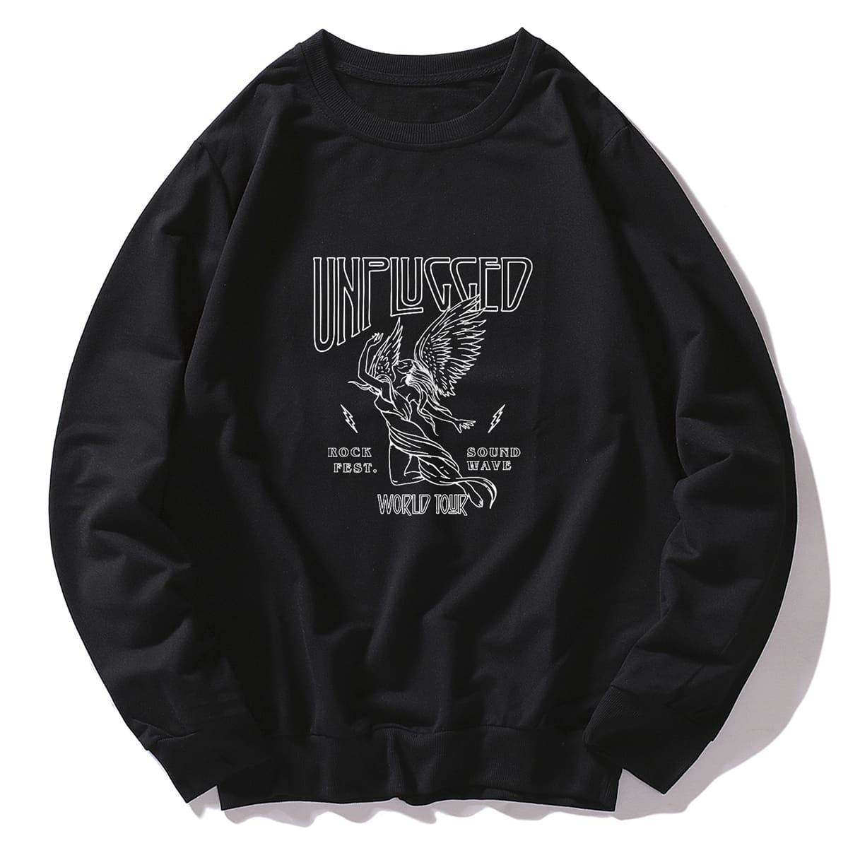 

Guys Letter Angel Graphic Sweatshirt, Black