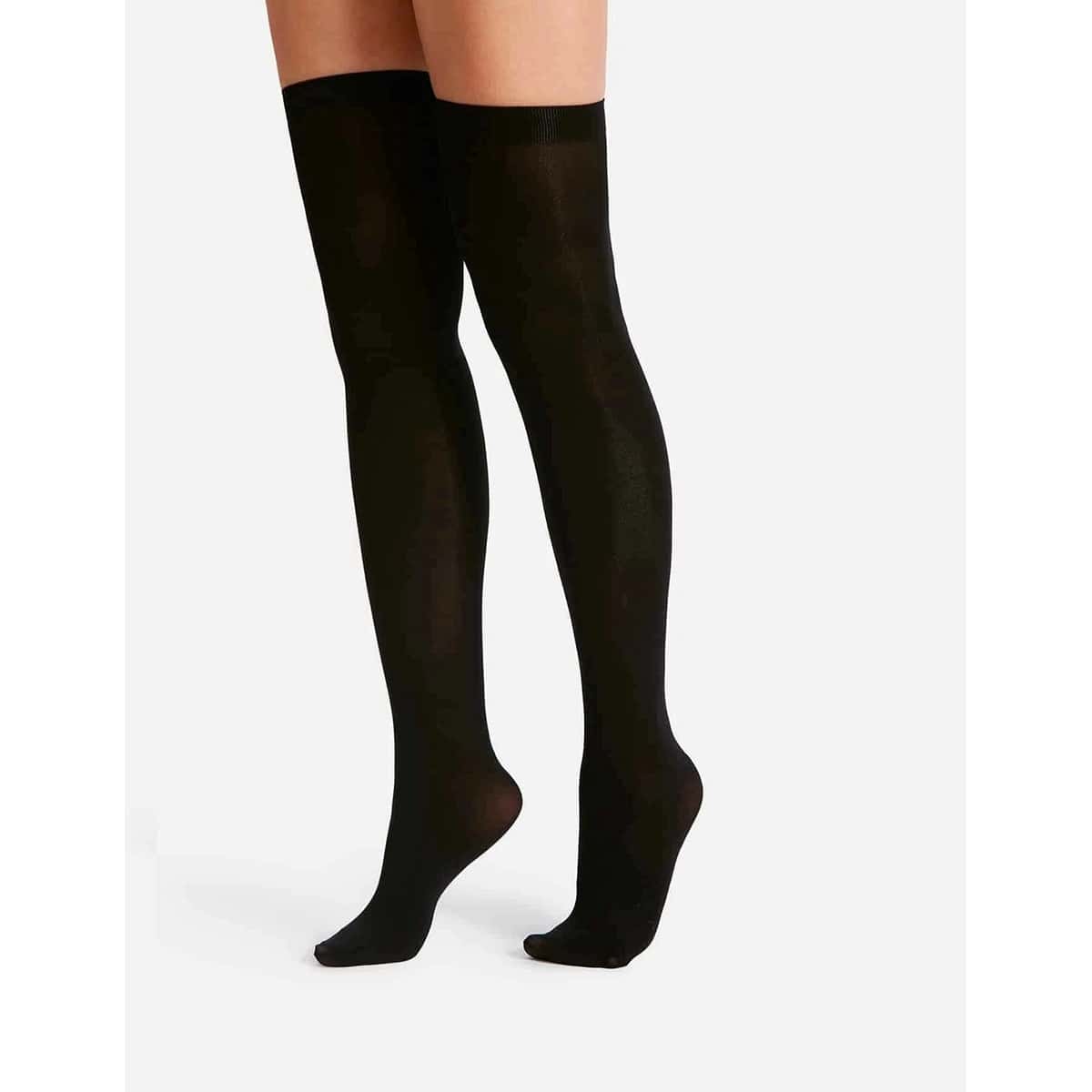 

Mesh Over-the-knee Stockings, Black