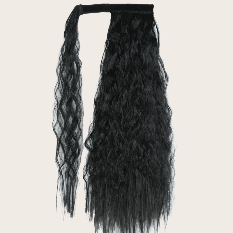 

1pc Long Curly Hairpiece, Black