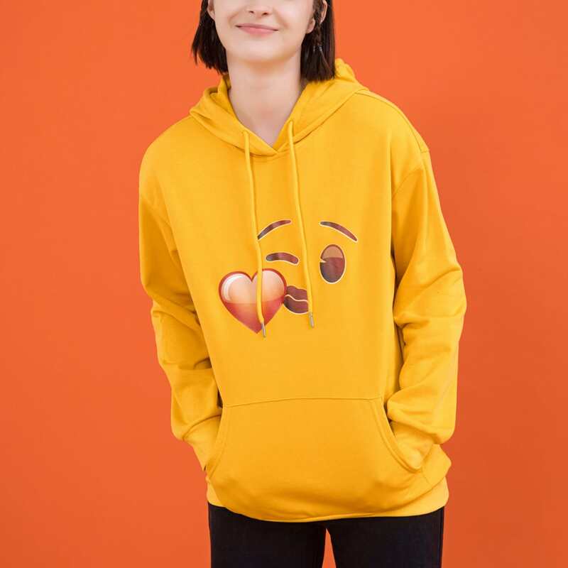 

Pocket Front Drawstring Hoodie, Yellow