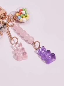 Clear Bear Decor Bag Charm - Multicolor - View 2