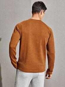 Manfinity RebelGame Men Raglan Sleeve Rib-knit Tee - Brown - View 2