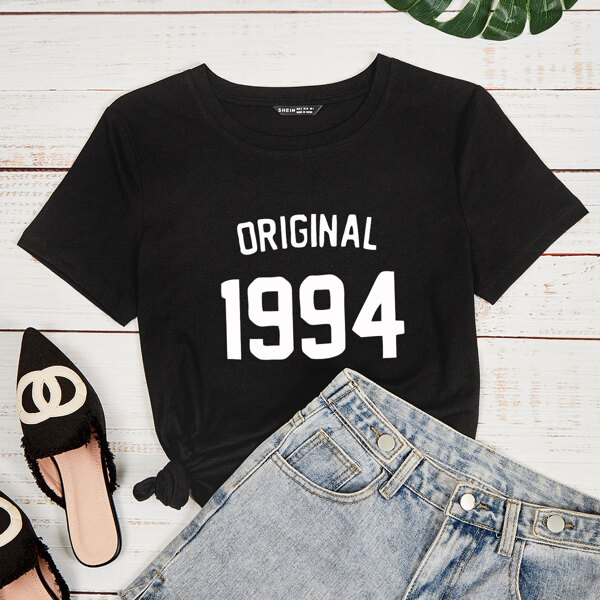 

Number & Letter Graphic Tee, Black