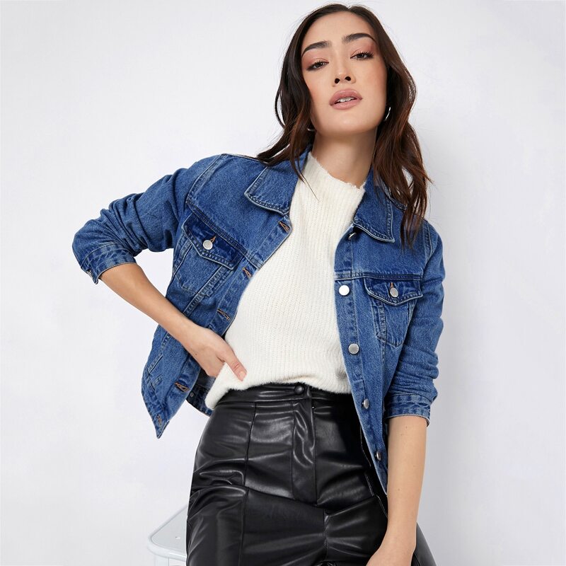 

Slim Denim Jacket, Medium wash