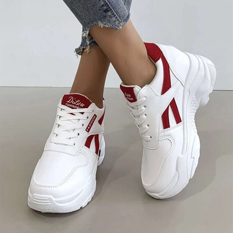 

Lace Up Chunky Trainers, White