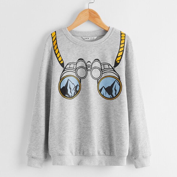 

Boys Telescope Print Pullover, Light grey