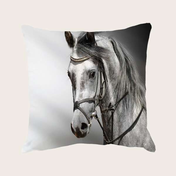 

Horse Print Cushion Cover Without Filler, Multicolor
