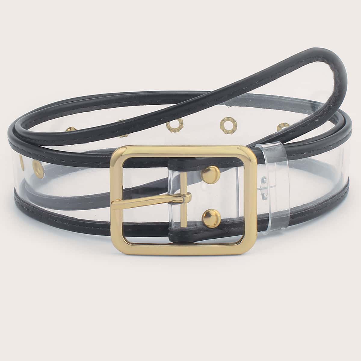 

Contrast Trim Clear Buckle Belt
