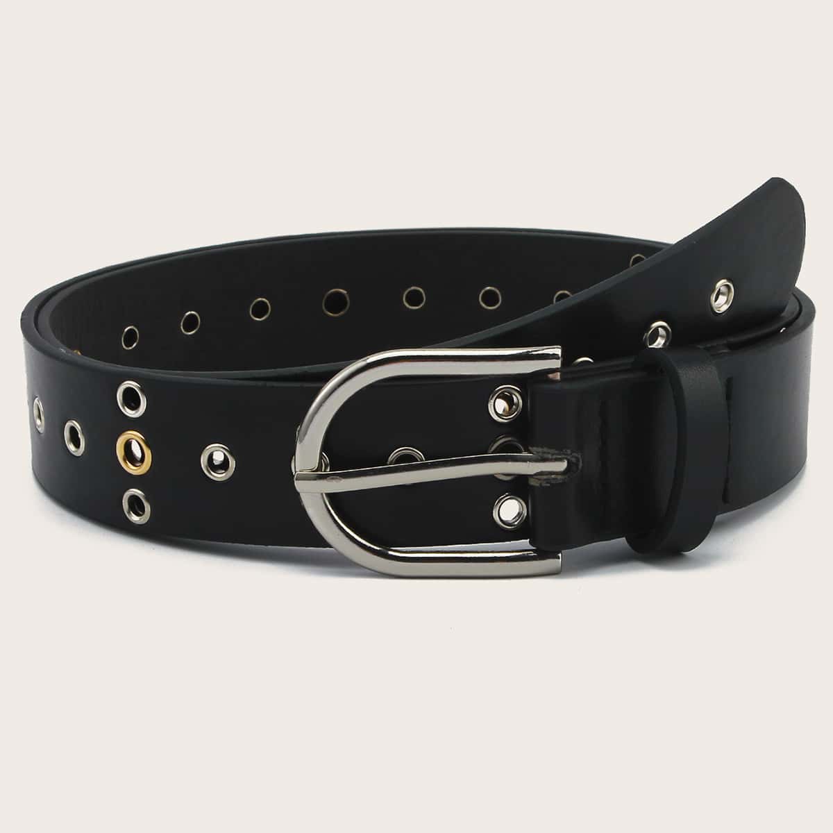 

Grommet Buckle Belt, Black