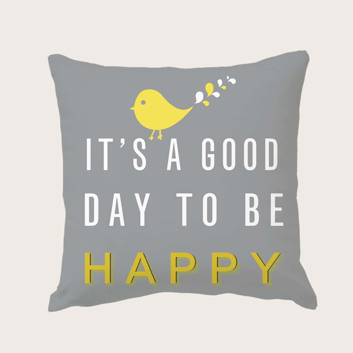 

Slogan Graphic Cushion Cover Without Filler, Multicolor