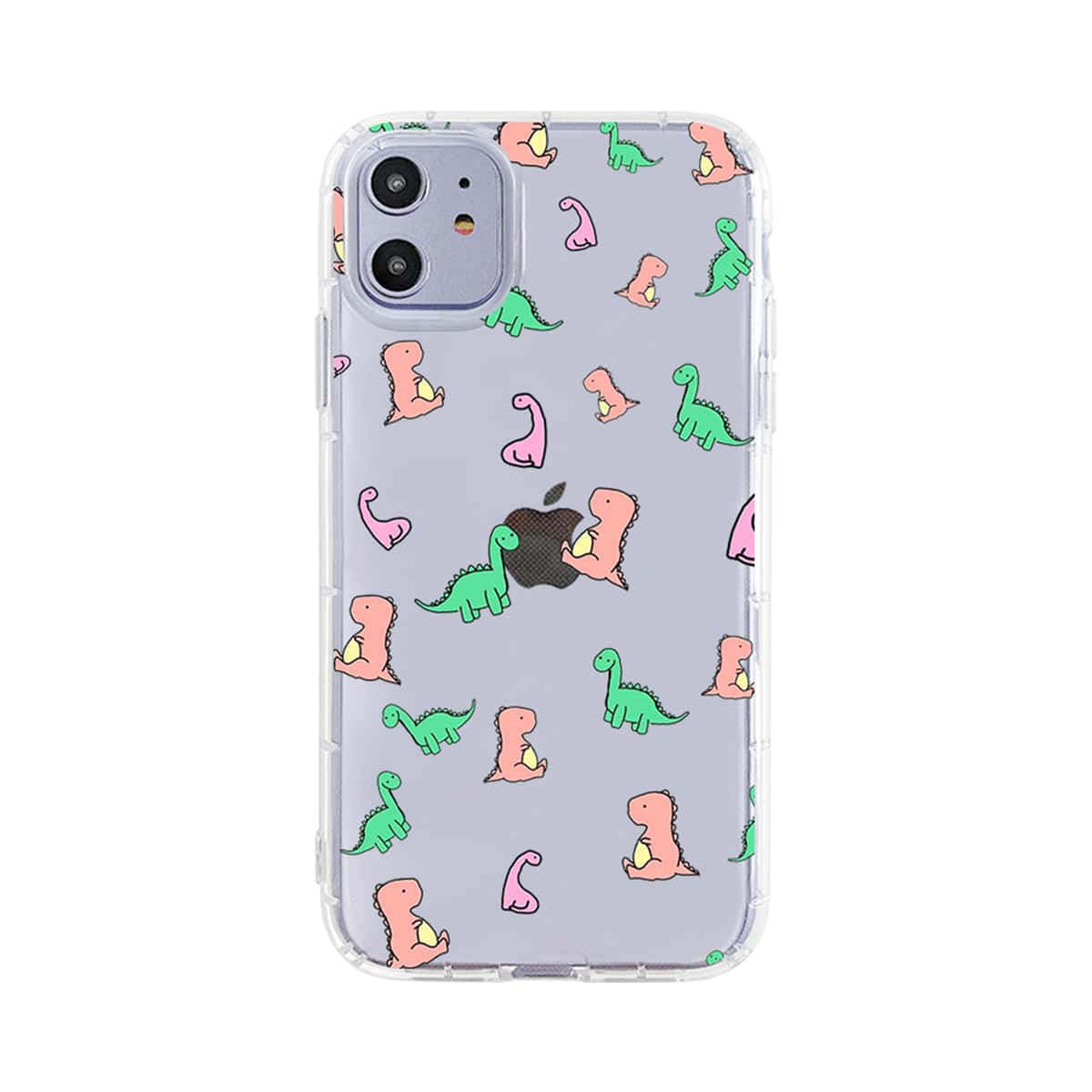 

Cartoon Dinosaur Clear iPhone Case, Multicolor