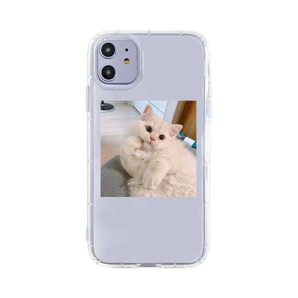 

Cat Pattern Clear iPhone Case, Multicolor