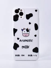 Cow Pattern Case Compatible With iPhone - Black and White - View 3