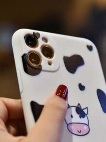 Cow Pattern Case Compatible With iPhone - Black and White - View 5