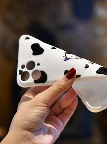 Cow Pattern Case Compatible With iPhone - Black and White - View 6