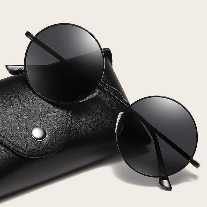 

Round Lens Sunglasses, Black