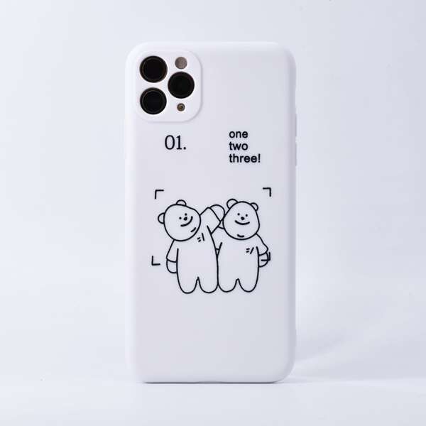 

Чехол для iPhone с принтом медведя, Белый