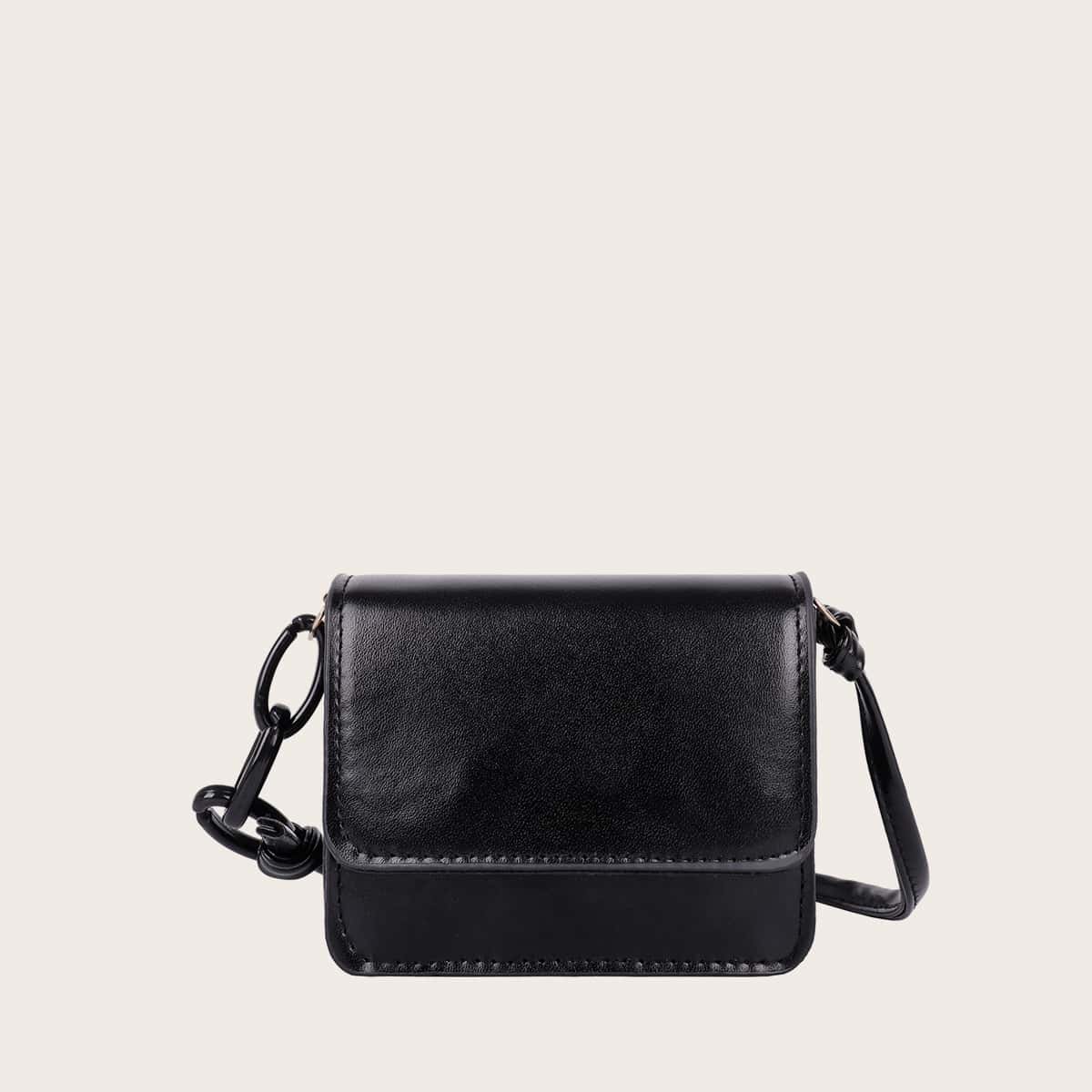 

Mini Flap Crossbody Bag, Black