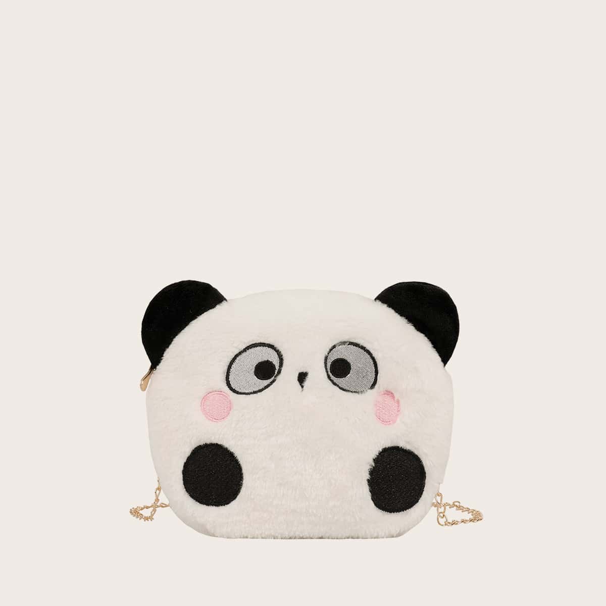 

Cartoon Fluffy Chain Bag, White