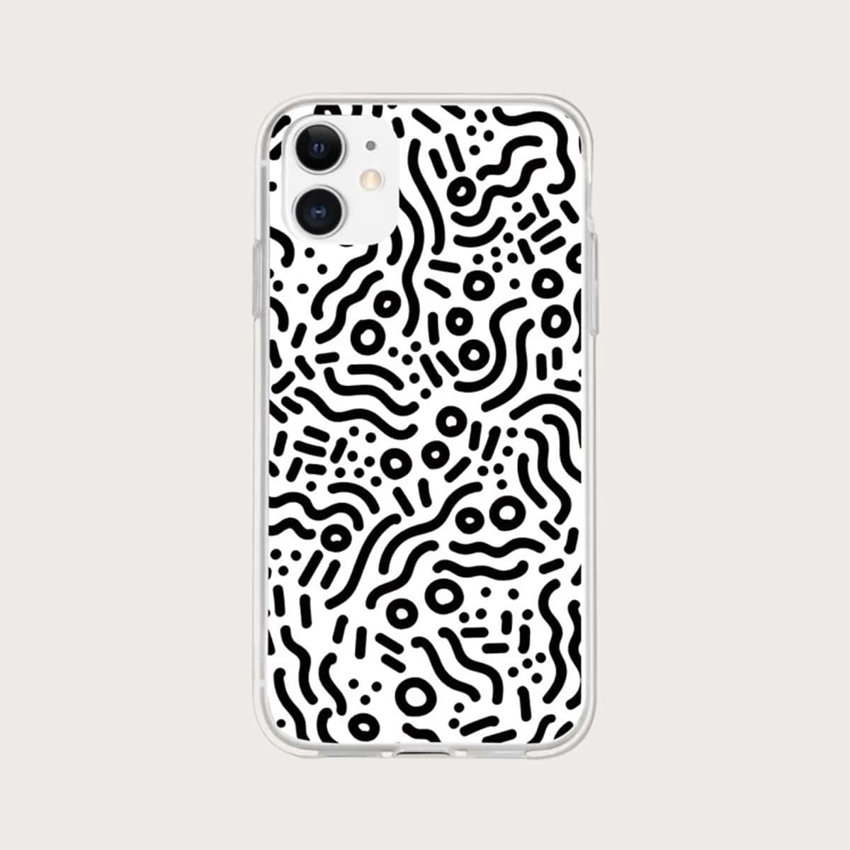 

Geometric Line iPhone Case, Black and white