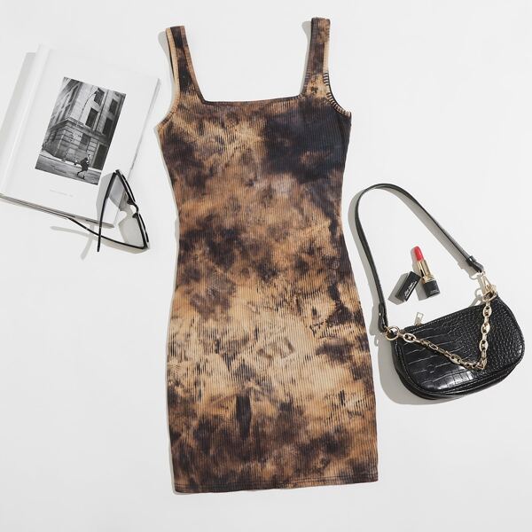 

Rib-knit Tie Dye Dress, Multicolor