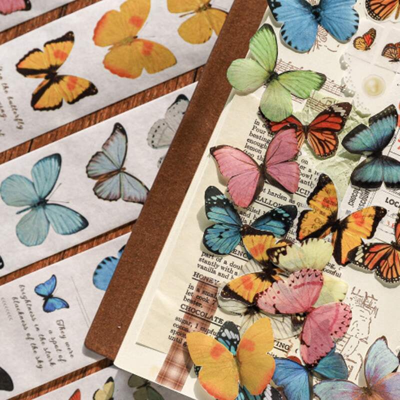 

1roll Butterfly Print Random Sticker, Multicolor