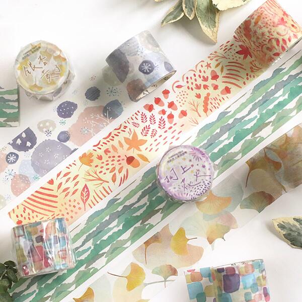 

1roll Leaf Print Random DIY Tape, Multicolor