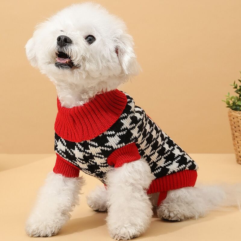 

Houndstooth Pattern Dog Sweater, Multicolor