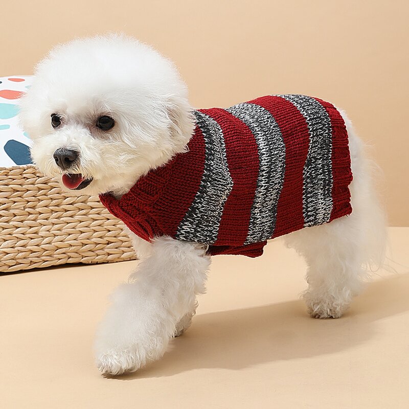 

Striped Dog Sweater, Red