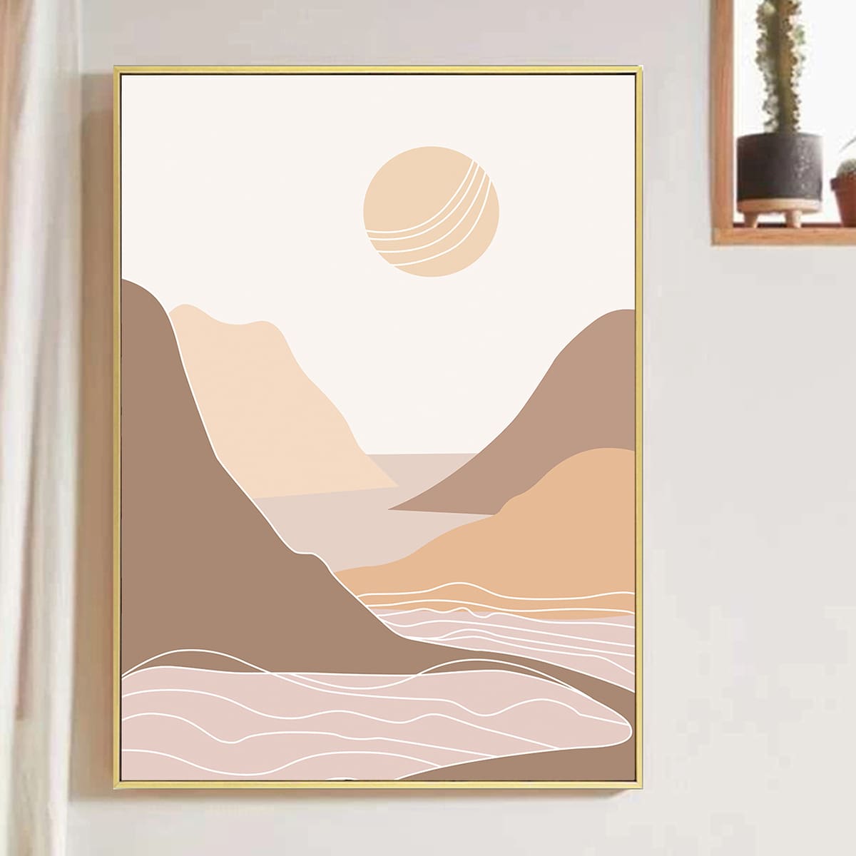 

Abstract Landscape Wall Painting Without Frame, Multicolor