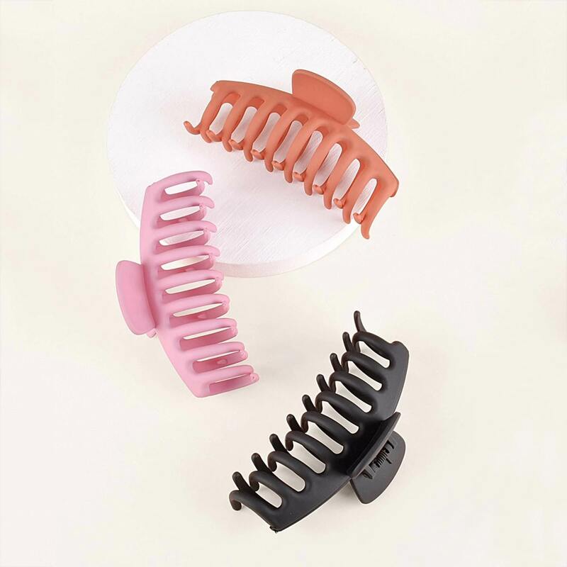 

3pcs Matte Hair Claw, Multicolor