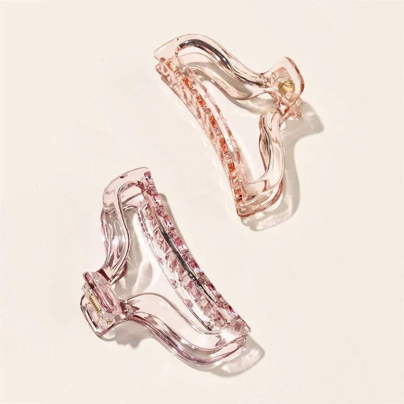 

2pcs Clear Hair Claw, Multicolor