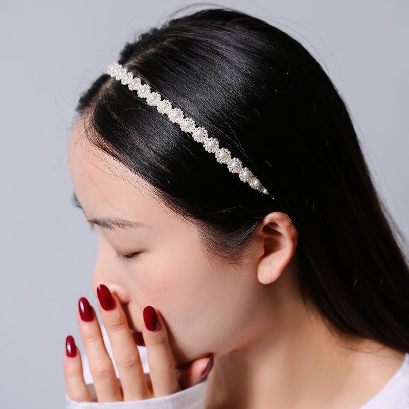 

Faux Pearl Decor Hair Hoop, White