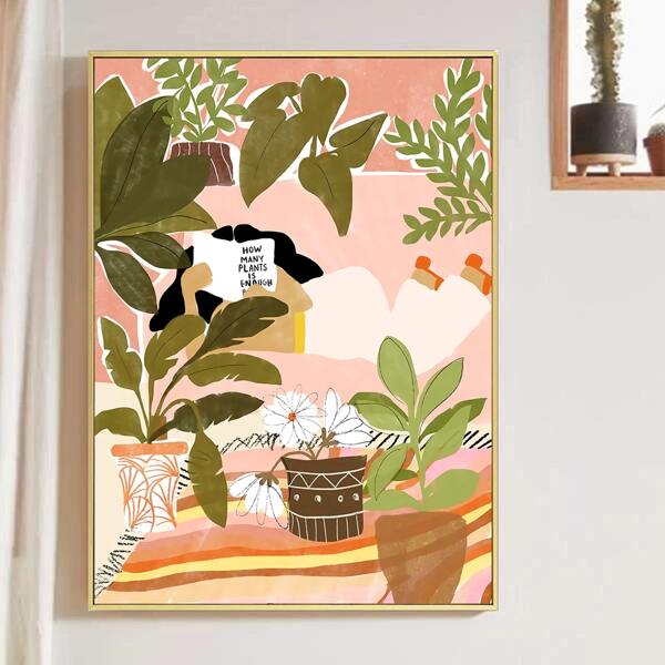 

Plant Print Wall Painting Without Frame, Multicolor