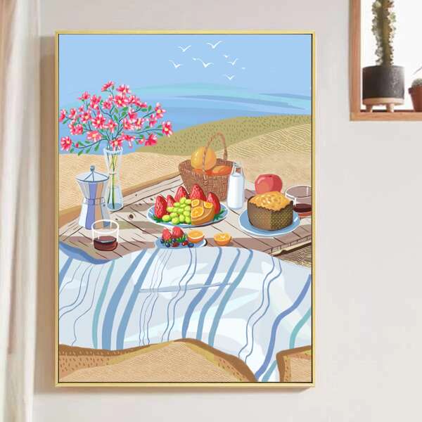 

Picnic Pattern Wall Painting Without Frame, Multicolor